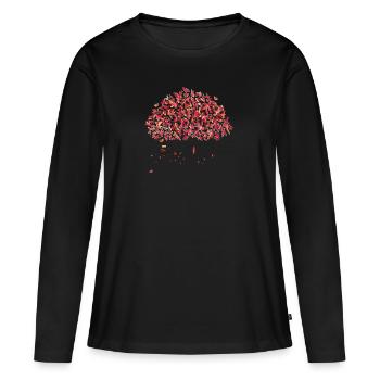Juste une fille qui aime les livres - T-shirt manches longues Premium bio Femme - noir - Devant - Julia (174cm)