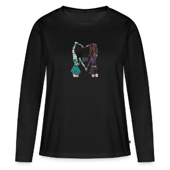 Mädchen - Frauen Premium Bio Langarmshirt - Schwarz - Vorne - Julia (174cm)