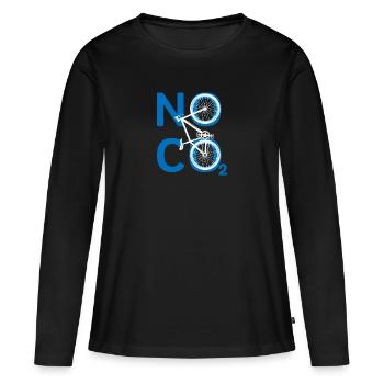 No Kohlendioxid Klimaschutz Umweltschutz Natur - Frauen Premium Bio Langarmshirt - Schwarz - Vorne - Julia (174cm)