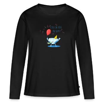 Fête du slip - T-shirt manches longues Premium bio Femme - noir - Devant - Julia (174cm)