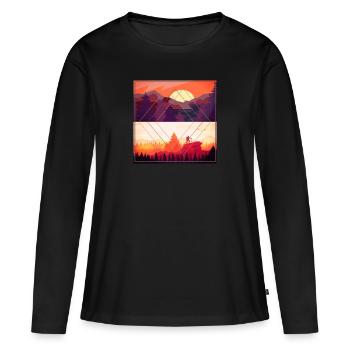 Nature moderne - T-shirt manches longues Premium bio Femme - noir - Devant - Julia (174cm)