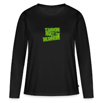 Teamwork ist super - Frauen Premium Bio Langarmshirt - Schwarz - Vorne - Julia (174cm)