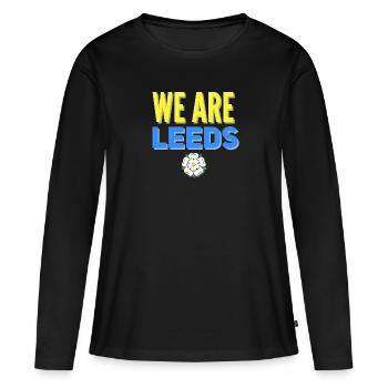 Leeds Yorkshire - T-shirt manches longues Premium bio Femme - noir - Devant - Julia (174cm)