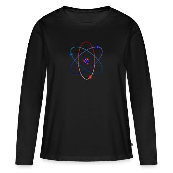 atome - T-shirt manches longues Premium bio Femme - noir - Devant - Julia (174cm)