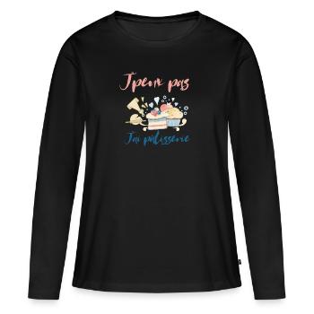 I can't I pastry - Women's Premium Organic Long Sleeve Shirt - black - Front - Julia (174cm)