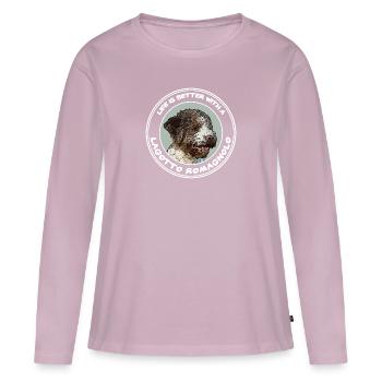 Better Life - Women's Premium Organic Long Sleeve Shirt - dusky pink - Front - Julia (174cm)