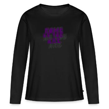 Komm, wie du bist - Frauen Premium Bio Langarmshirt - Schwarz - Vorne - Julia (174cm)