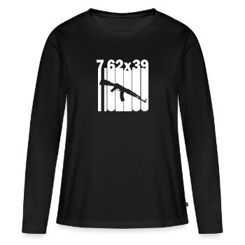 Cartouche AK-47 Pistolet Fusil d’assaut Cadeau - T-shirt manches longues Premium bio Femme - noir - Devant - Julia (174cm)