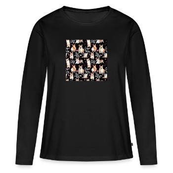Corgi Hals Gator Pembrook Welsh Corgi - Frauen Premium Bio Langarmshirt - Schwarz - Vorne - Julia (174cm)