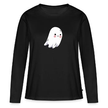 BOoo halloween - T-shirt manches longues Premium bio Femme - noir - Devant - Julia (174cm)