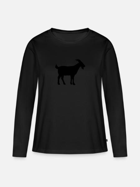 Ziege - Frauen Premium Bio Langarmshirt - Schwarz