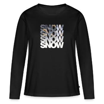 Snow Snow Snow Snow | Neige neige neige neige - T-shirt manches longues Premium bio Femme - noir - Devant - Julia (174cm)