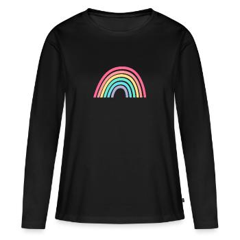 Rainbow in pastel - Women's Premium Organic Long Sleeve Shirt - black - Front - Julia (174cm)