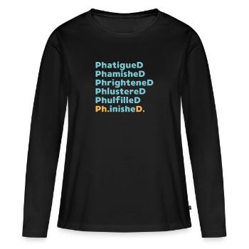 Diplôme de doctorat disant cadeau universitaire - T-shirt manches longues Premium bio Femme - noir - Devant - Julia (174cm)