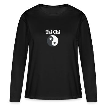 Taï chi - T-shirt manches longues Premium bio Femme - noir - Devant - Julia (174cm)