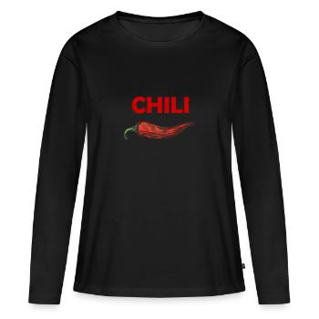 T-shirt Fan de Chili - T-shirt manches longues Premium bio Femme - noir - Devant - Julia (174cm)