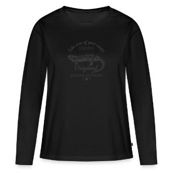 Rimani selvaggio - Maglia a maniche lunghe ecologica premium da donna - nero - Fronte - Julia (174cm)