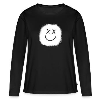 Smile - Women's Premium Organic Long Sleeve Shirt - black - Front - Julia (174cm)