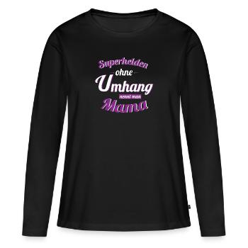 superheld - Frauen Premium Bio Langarmshirt - Schwarz - Vorne - Julia (174cm)