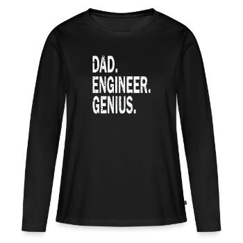 Dad Engineer Genius - Frauen Premium Bio Langarmshirt - Schwarz - Vorne - Julia (174cm)
