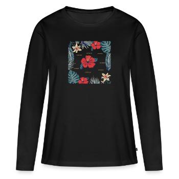 Été, été, été - T-shirt manches longues Premium bio Femme - noir - Devant - Julia (174cm)
