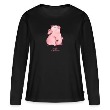 Go Pig or Go Home - Women's Premium Organic Long Sleeve Shirt - black - Front - Julia (174cm)