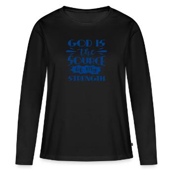 God Is The - Women's Premium Organic Long Sleeve Shirt - black - Front - Julia (174cm)