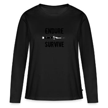 Reibe & Survive TLOU schwarz - Frauen Premium Bio Langarmshirt - Schwarz - Vorne - Julia (174cm)