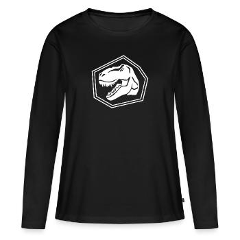 Dinosaure Dino - T-shirt manches longues Premium bio Femme - noir - Devant - Julia (174cm)