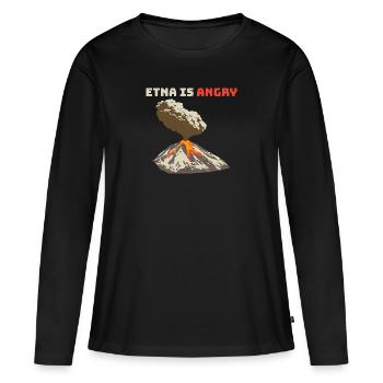 L’Etna est en colère, coulée de lave, éruption volcanique - T-shirt manches longues Premium bio Femme - noir - Devant - Julia (174cm)