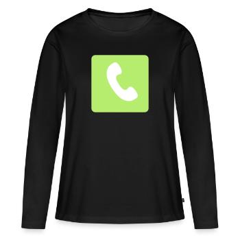 Appel repondre - T-shirt manches longues Premium bio Femme - noir - Devant - Julia (174cm)