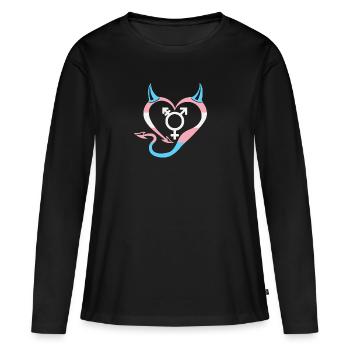 Devil's Heart Transgender with Symbol - Women's Premium Organic Long Sleeve Shirt - black - Front - Julia (174cm)