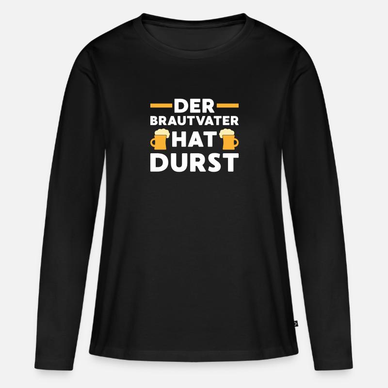 Brautvater Geschenk Hochzeit Ehe - Frauen Premium Bio Langarmshirt - Schwarz