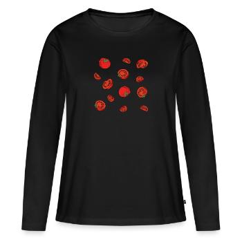 Pour les amateurs de tomates: délicieux échantillons de tomates - T-shirt manches longues Premium bio Femme - noir - Devant - Julia (174cm)