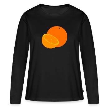 orange - T-shirt manches longues Premium bio Femme - noir - Devant - Julia (174cm)