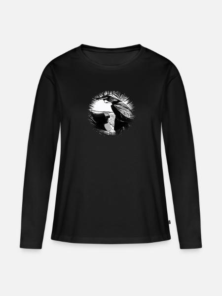 Motorroller - Frauen Premium Bio Langarmshirt - Schwarz