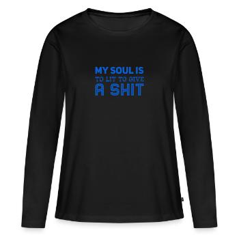 Je protège mon âme - T-shirt manches longues Premium bio Femme - noir - Devant - Julia (174cm)