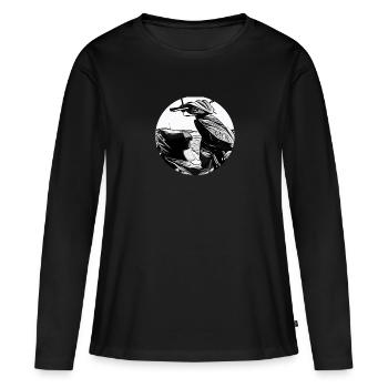 Motorroller - Frauen Premium Bio Langarmshirt - Schwarz - Vorne - Julia (174cm)