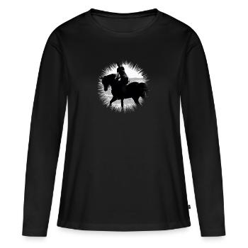 Monter - T-shirt manches longues Premium bio Femme - noir - Devant - Julia (174cm)