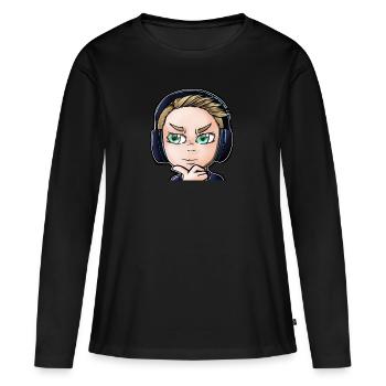 Réfléchir - T-shirt manches longues Premium bio Femme - noir - Devant - Julia (174cm)