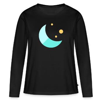 Lune - T-shirt manches longues Premium bio Femme - noir - Devant - Julia (174cm)