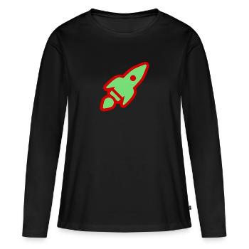 Grüne Rakete - Frauen Premium Bio Langarmshirt - Schwarz - Vorne - Julia (174cm)