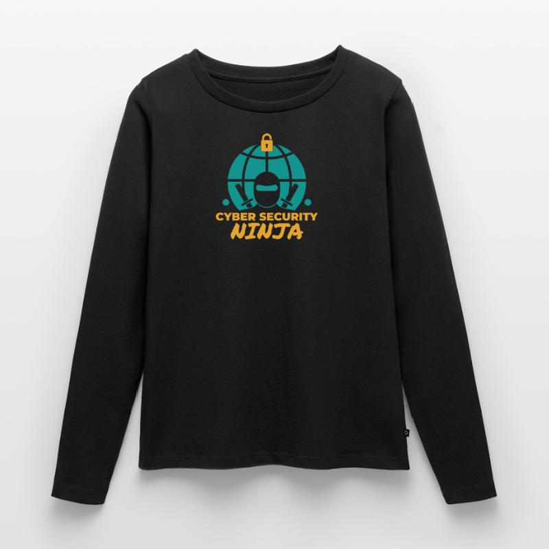 Cyber security ninja Programming Informatik Frauen Premium Bio Langarmshirt