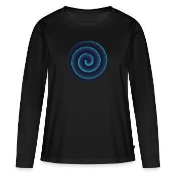 Mandala - T-shirt manches longues Premium bio Femme - noir - Devant - Julia (174cm)