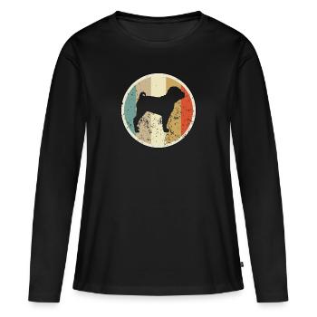 Shar-Pei - Frauen Premium Bio Langarmshirt - Schwarz - Vorne - Julia (174cm)