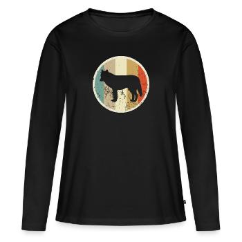 Wolf Wölfe - Frauen Premium Bio Langarmshirt - Schwarz - Vorne - Julia (174cm)
