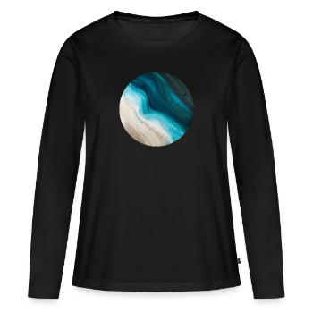 MER - T-shirt manches longues Premium bio Femme - noir - Devant - Julia (174cm)