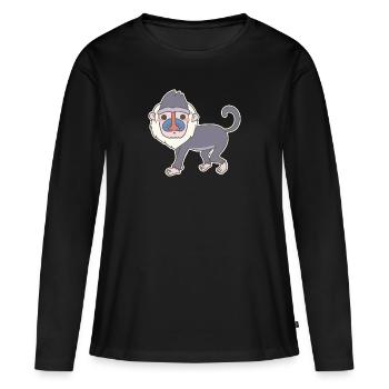 baboon - Women's Premium Organic Long Sleeve Shirt - black - Front - Julia (174cm)