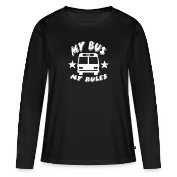 Bus - T-shirt manches longues Premium bio Femme - noir - Devant - Julia (174cm)