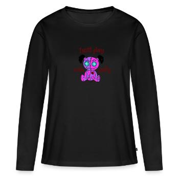 poupée vaudou, citation amusante - T-shirt manches longues Premium bio Femme - noir - Devant - Julia (174cm)
